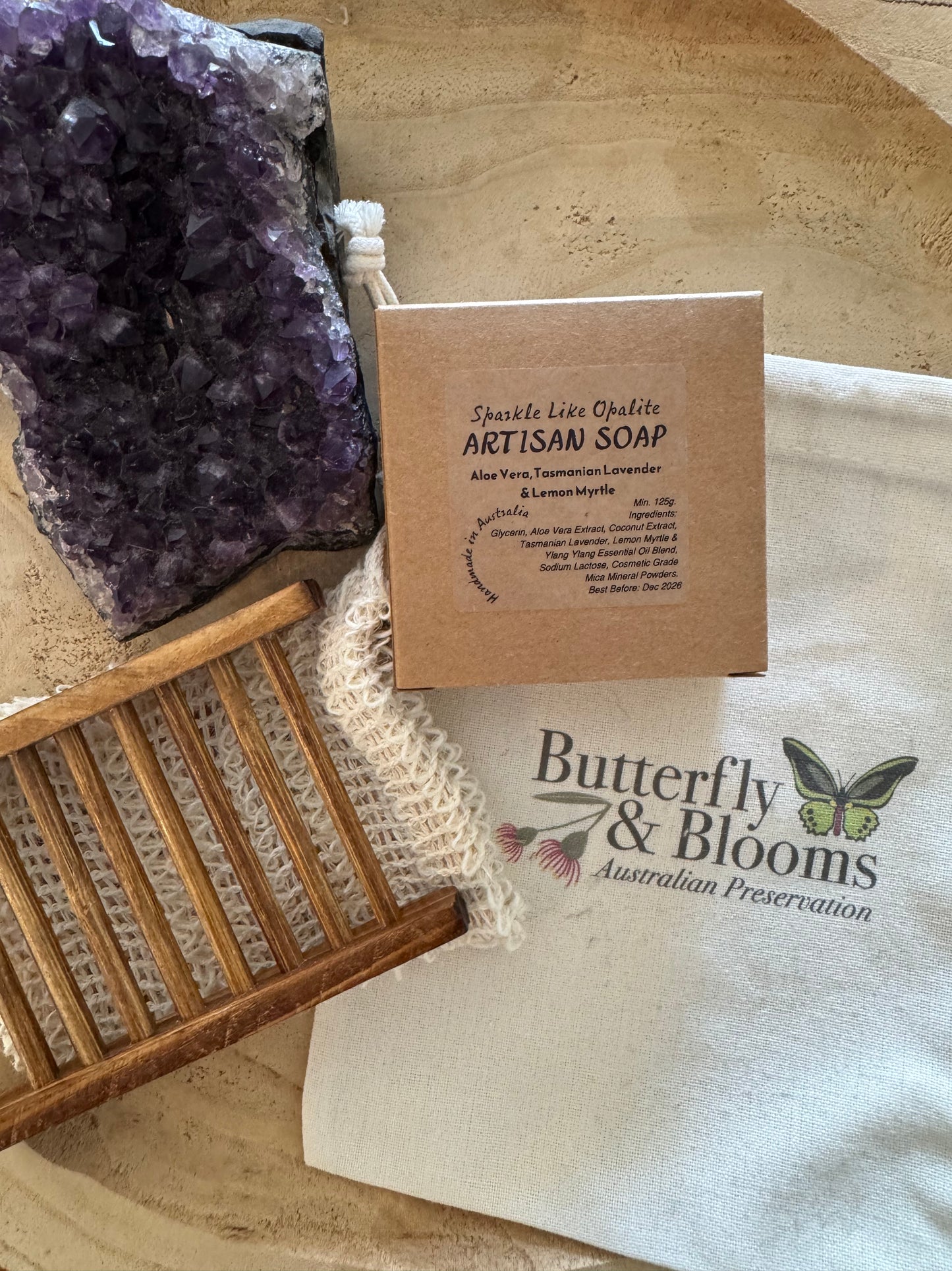 ‘Sparkle Like OPALITE’ Artisan Soap with Holder